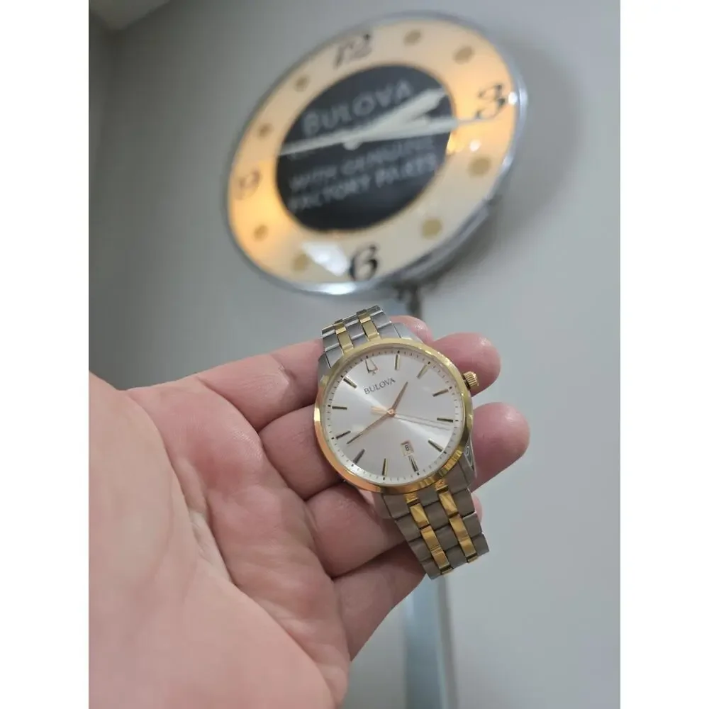 Bulova Classic Two-Tone Stainless Steel Quartz Men's Watch -Short bracelet